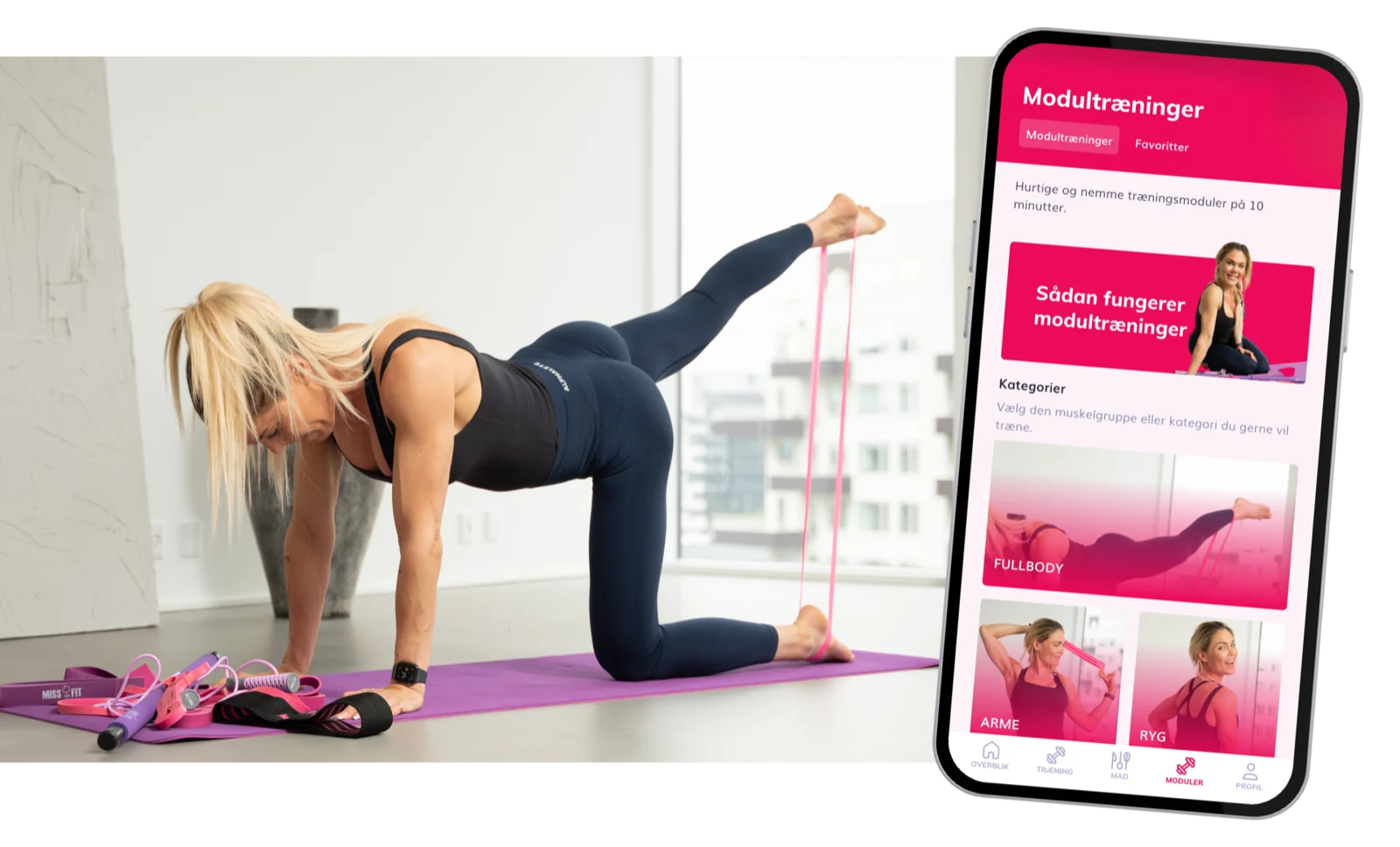 Modultræninger i Missfit-appen